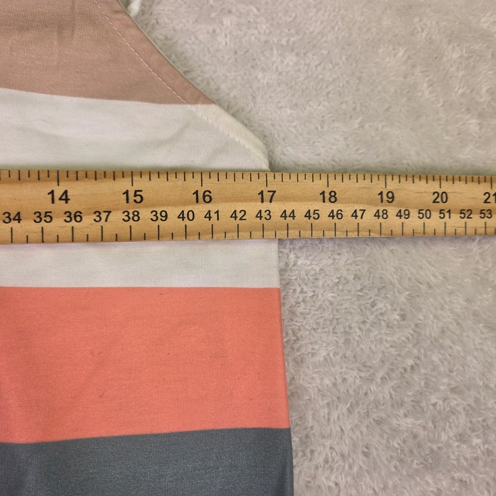 Striped Tie Shoulder Drawstring Waist Pocket Mini Dress Coral Navy White - Picture 3 of 6